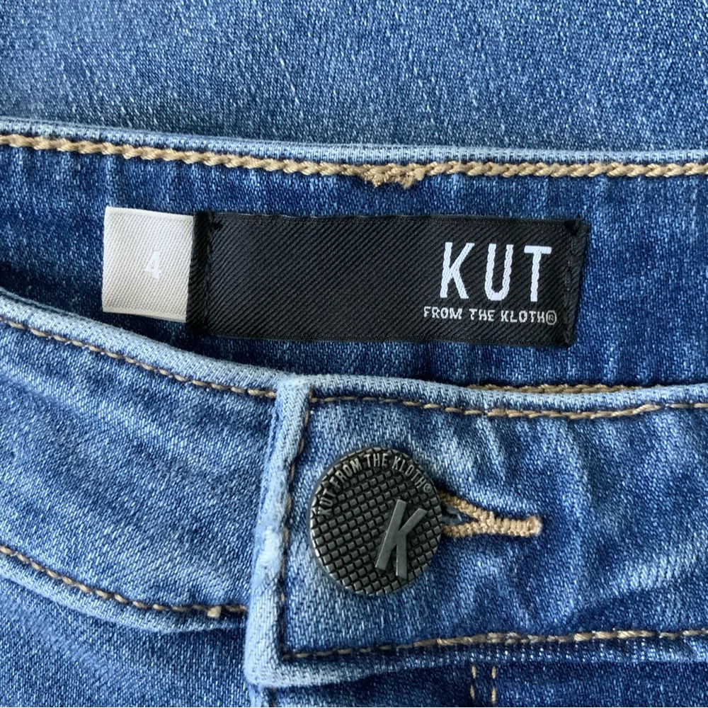 KUT FROM THE KLOTH Jeans Naomi Fab Ab Crop Straight Leg Blue Size 4 - Picture 11 of 15
